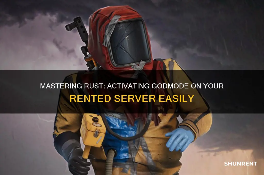 how to set godmode in rust for a rented server