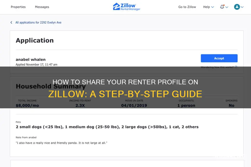 how to share renter profile on zillow