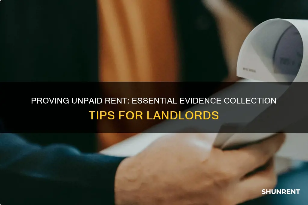 how to show evidence of unpaid rent