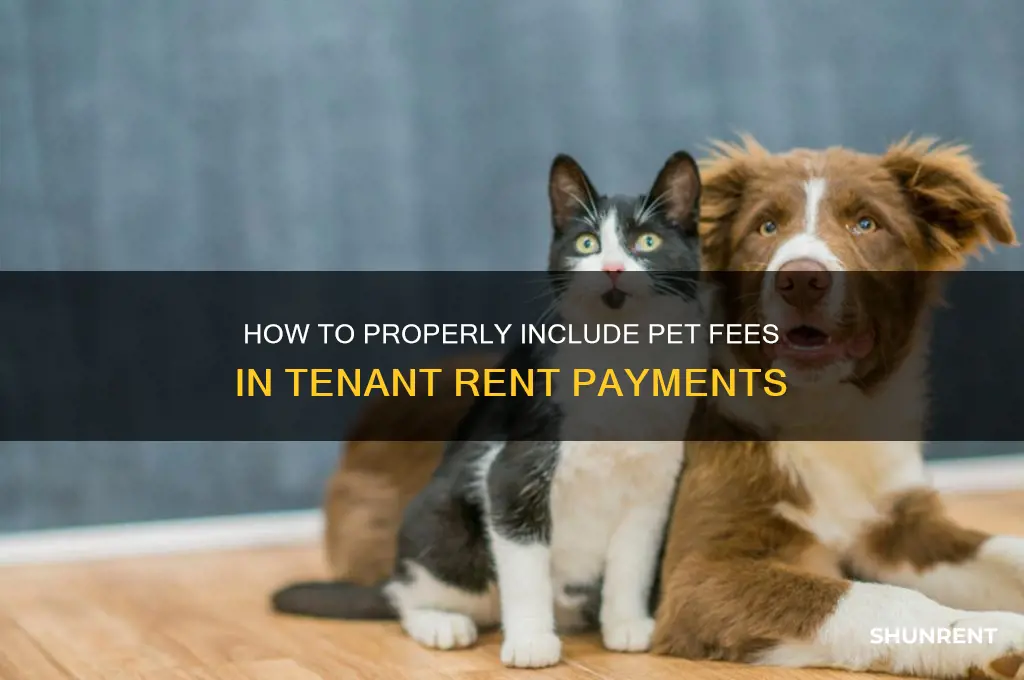 how to show pet fee on tenant rent payment