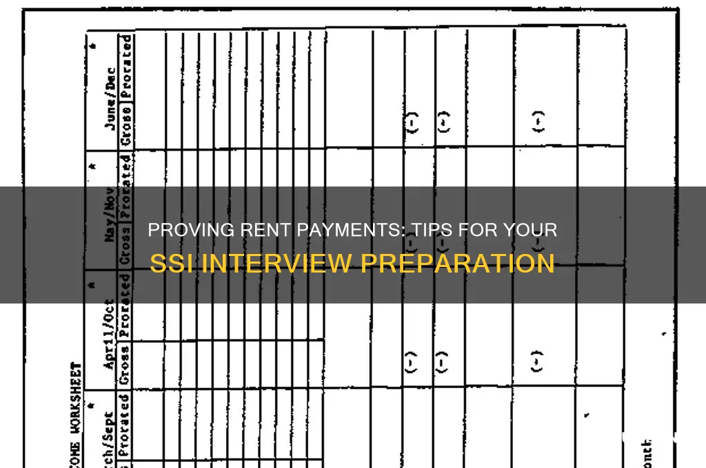 how to show rent for ssi interview
