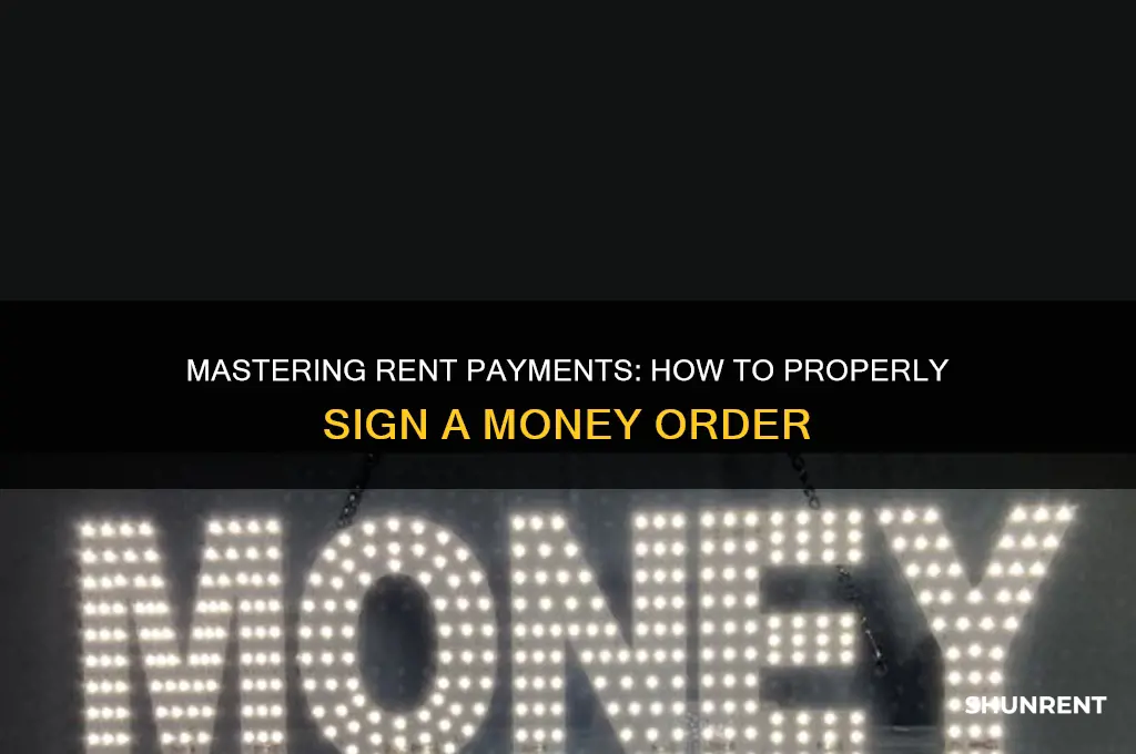 how to sign money order for rent