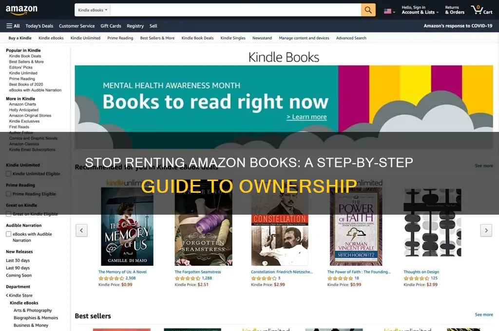 how to stop renting an amazon book