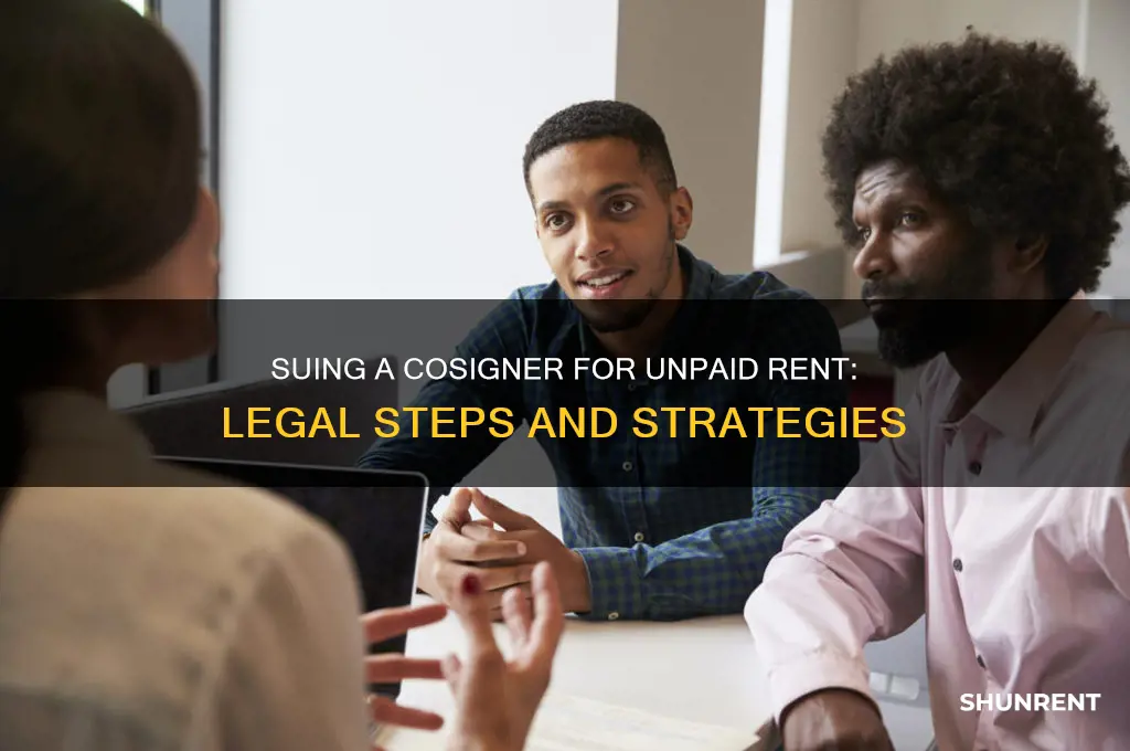 how to sue cosigner for unpaid rent
