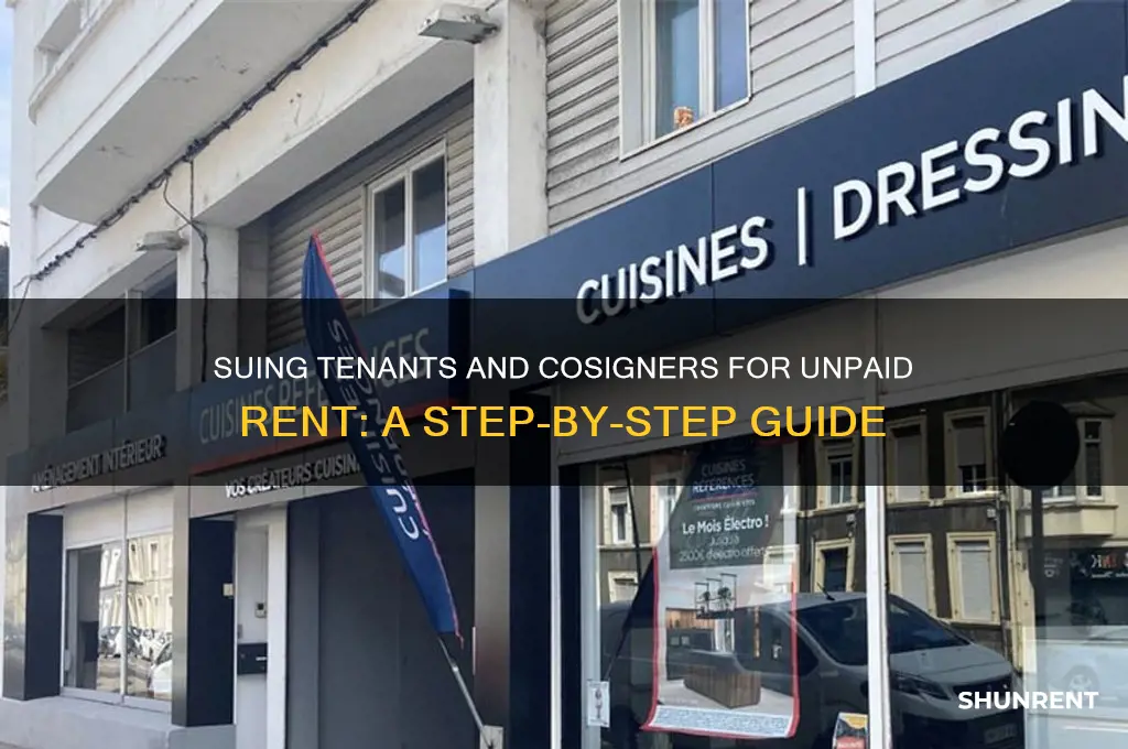 how to sue tenant and cosigner for unpaid rent