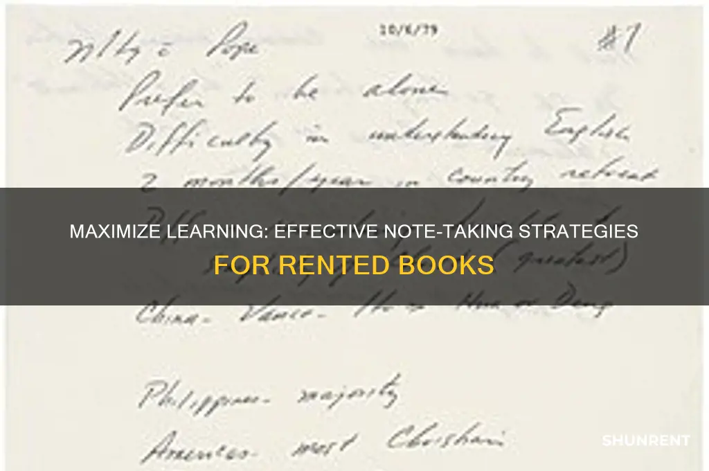 how to take effecrtive notes from a rented book