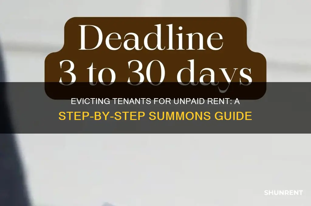 how to take out summons for unpaid rent