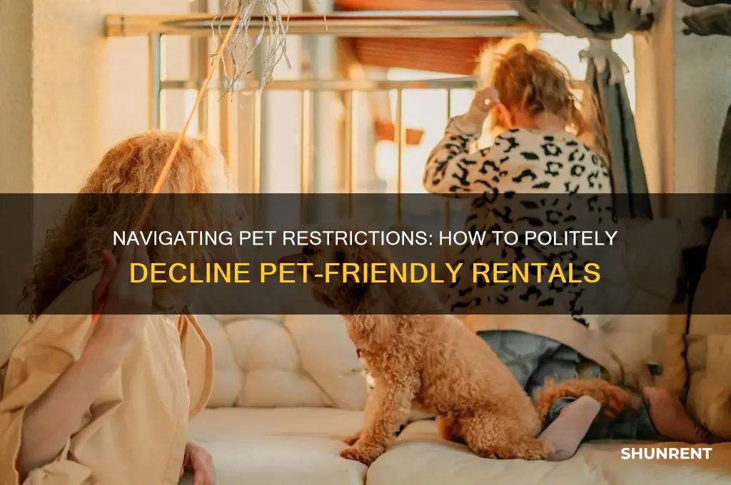 how to tell someone they cannot rent with pets