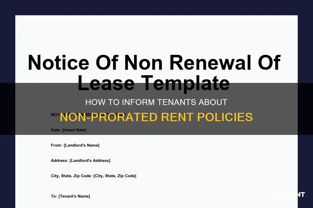 how to tell tenant not prorate rent