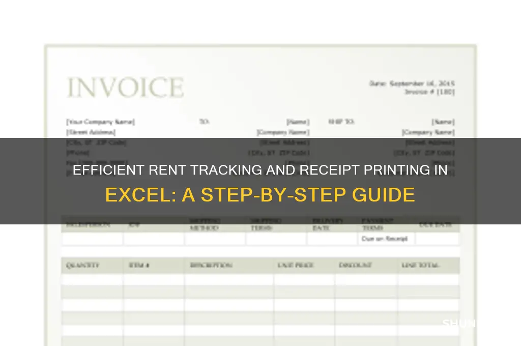 how to track rent and print receipts in exel