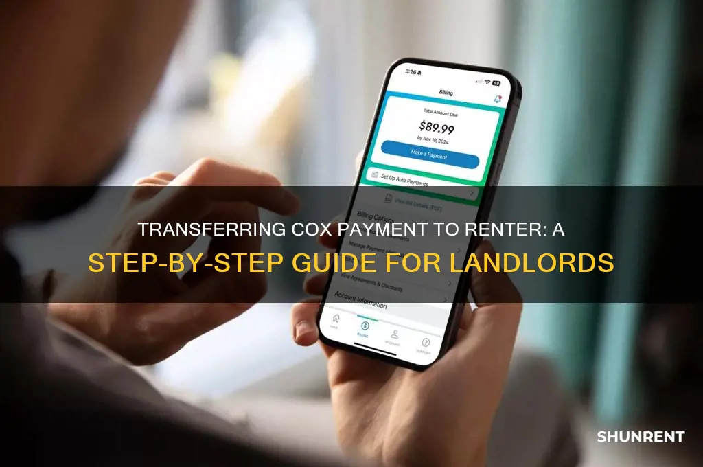 how to transfer cox payment to renter