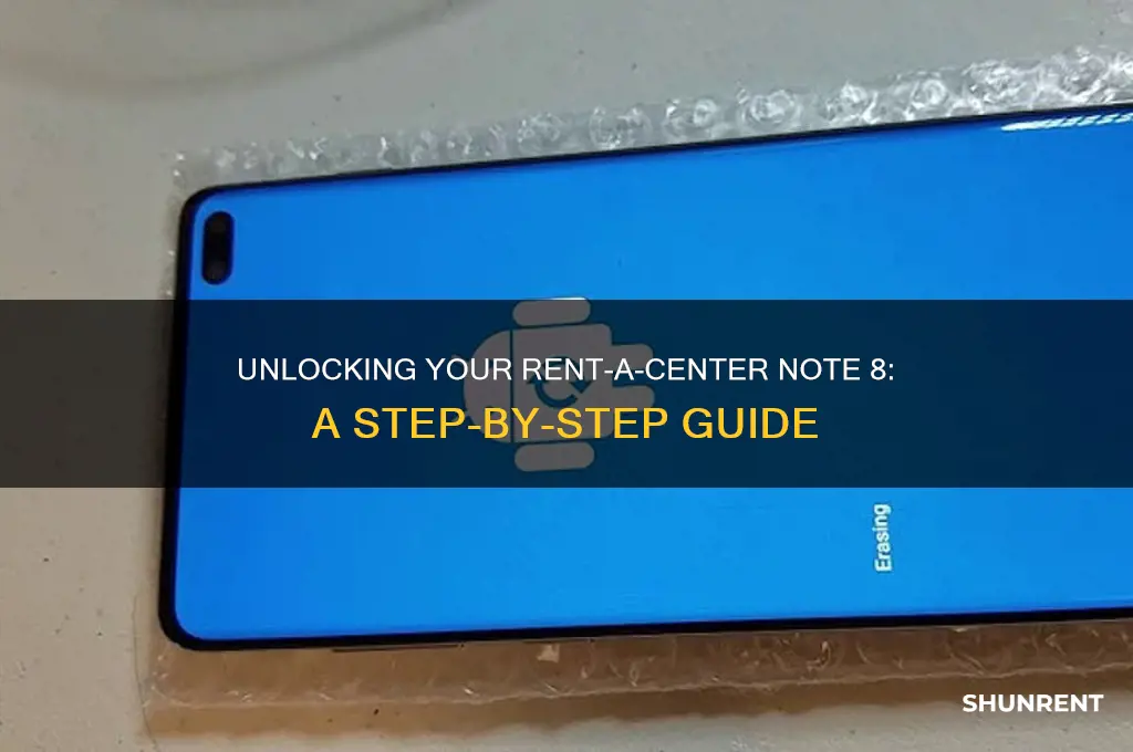 how to unlock rent a center note 8
