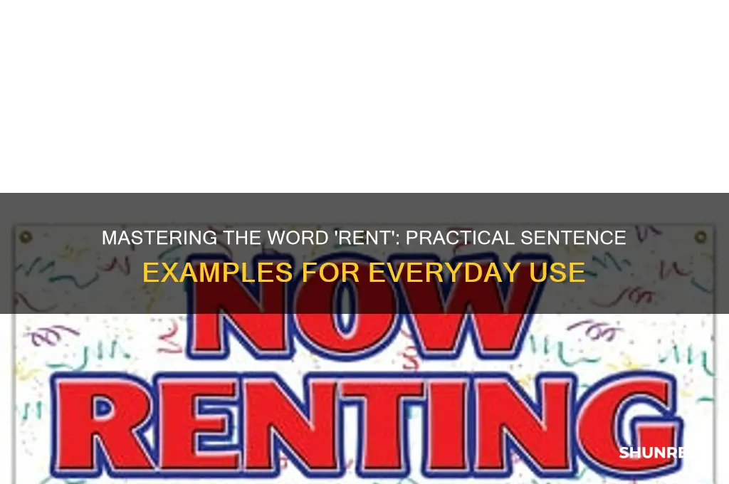 how to use the word rent in a sentence
