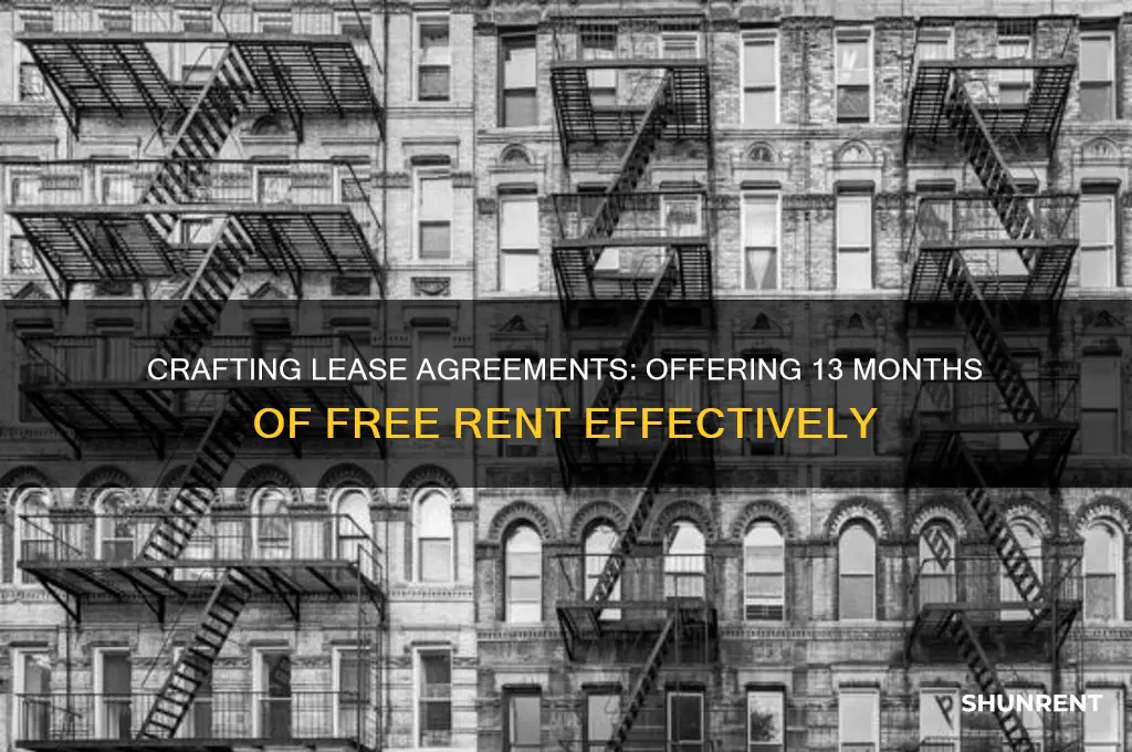 how to word 13 month free rent in lease