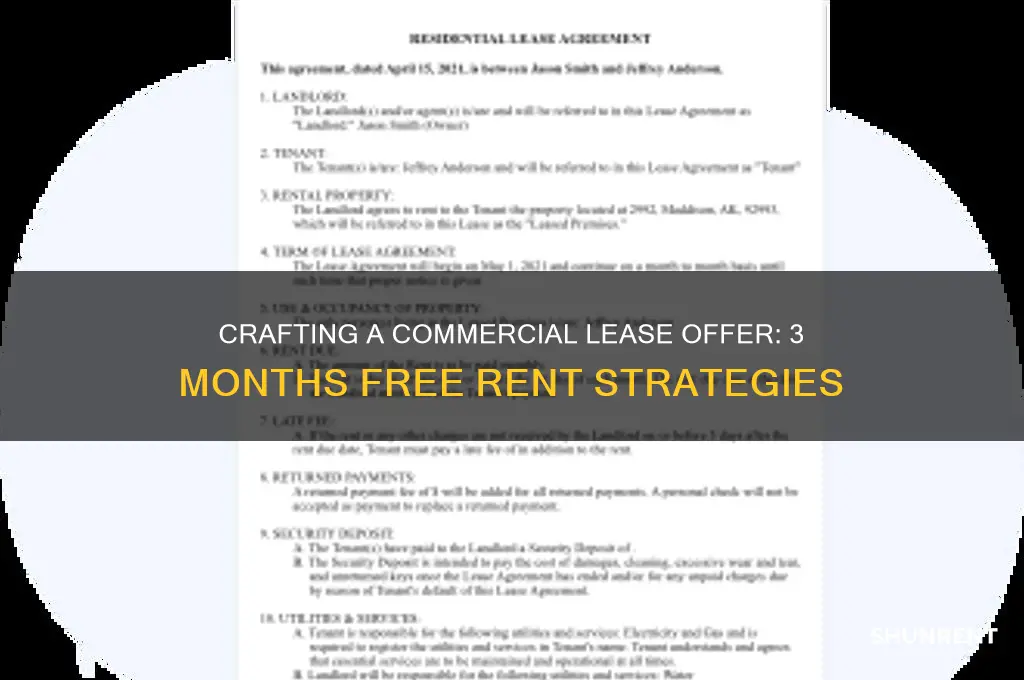 how to word 3 months free rent commercial lease