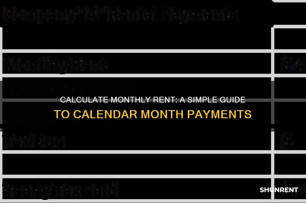 how to work out calendar month rent