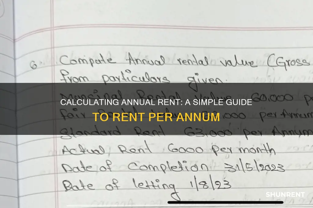 how to work out rent per annum