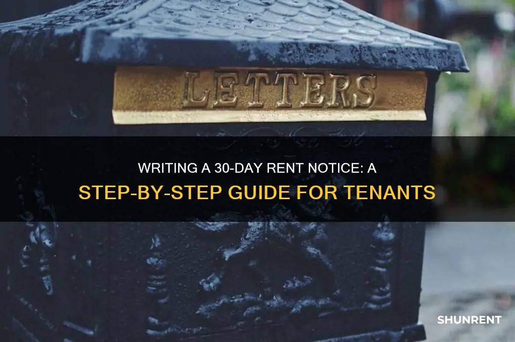 how to write a 30 day notice for rent