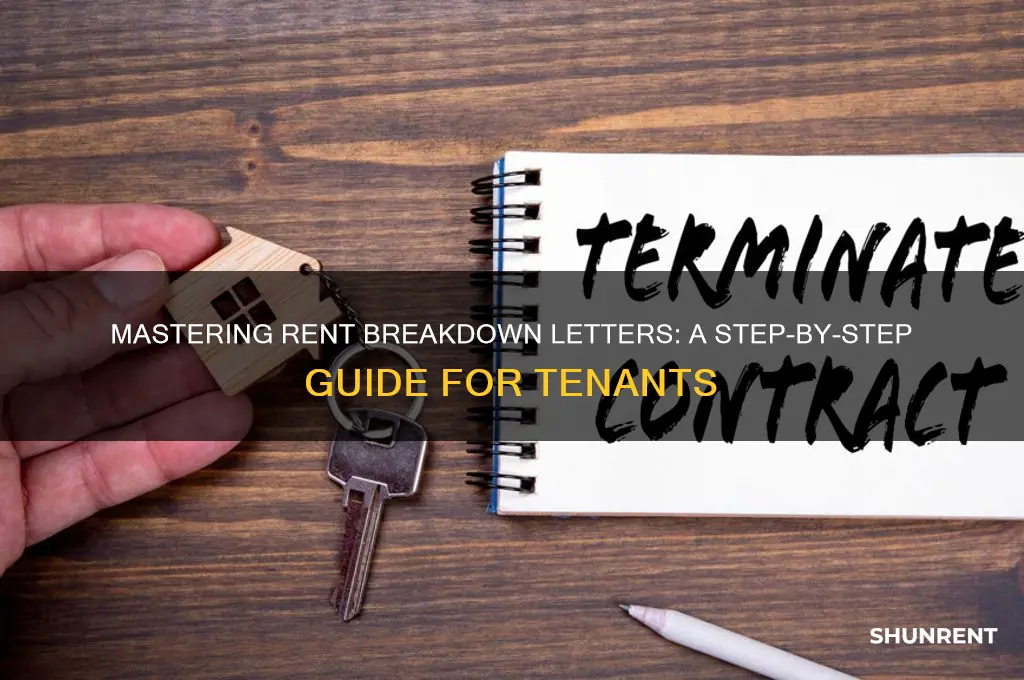 how to write a breakdown letter of rent