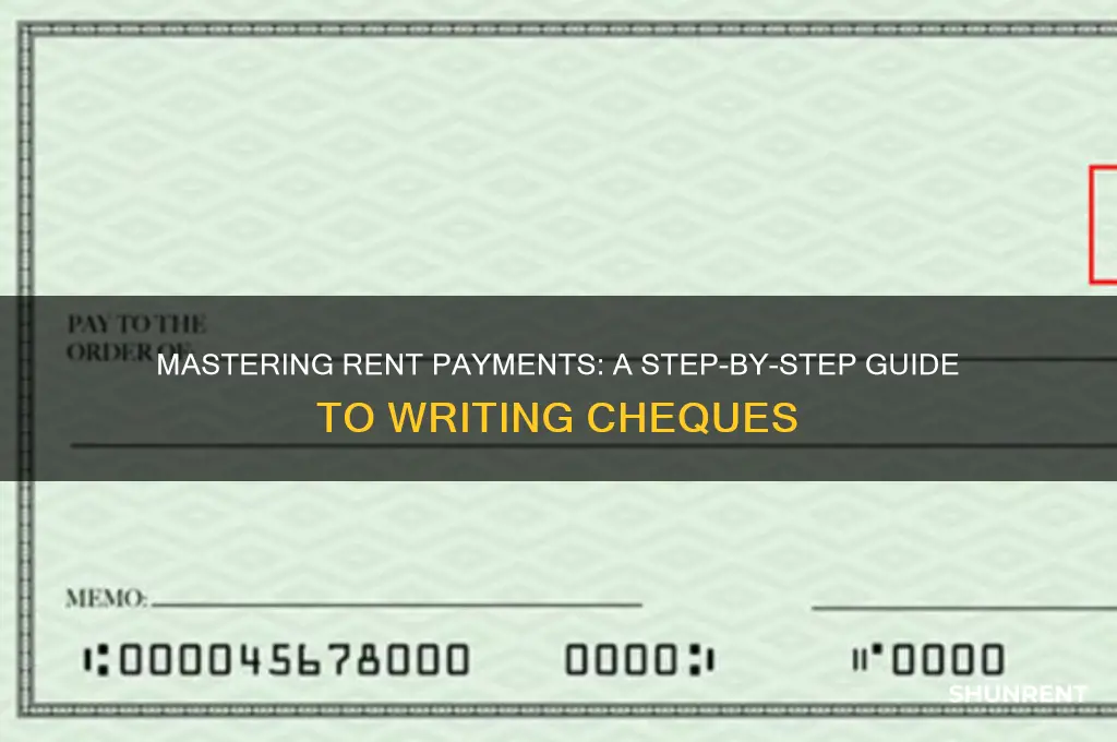 how to write a cheque for rent