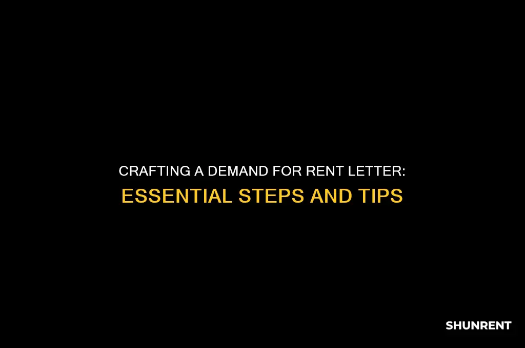 how to write a demand for rent letter