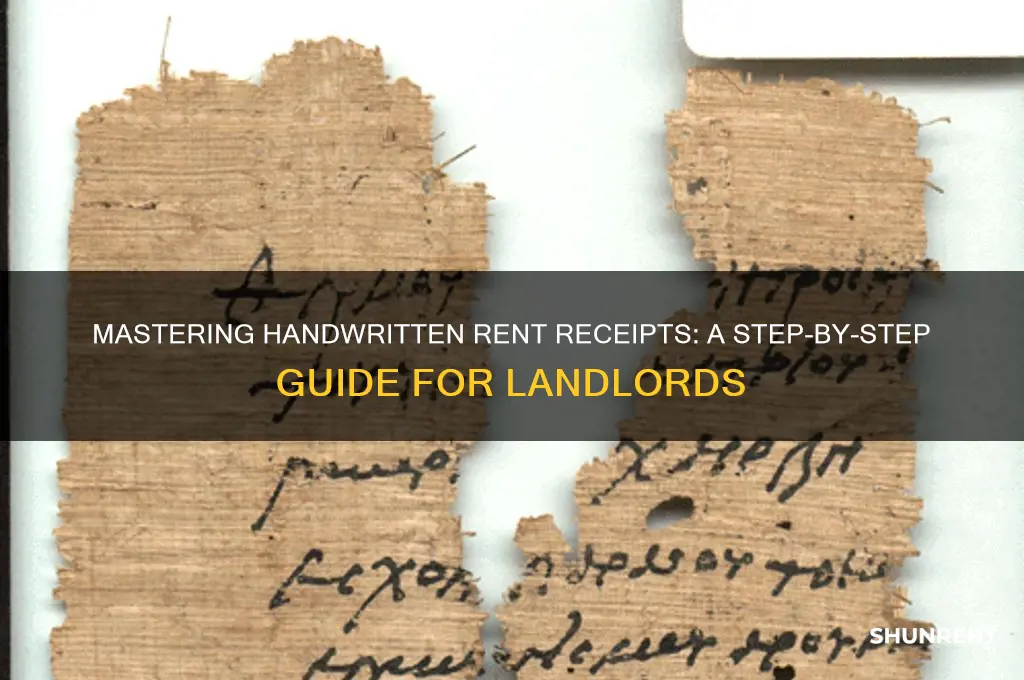 how to write a handwritten rent receipt