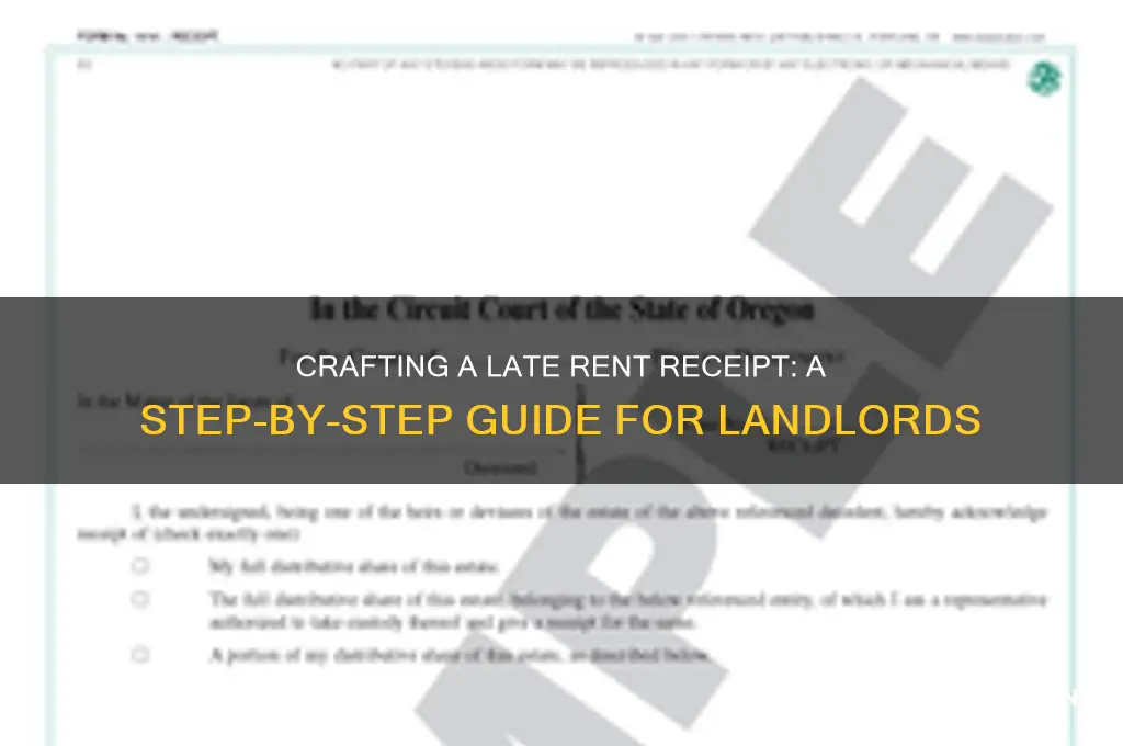 how to write a late rent receipt