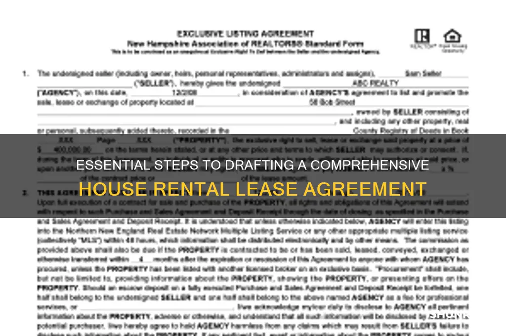 how to write a lease for renting a housew