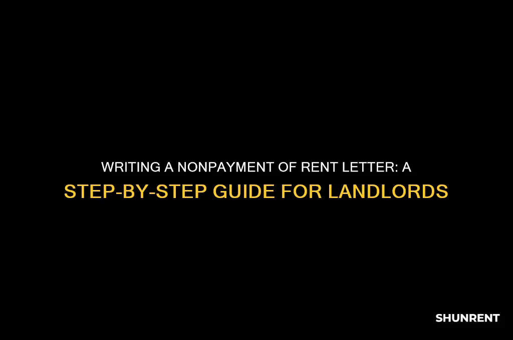 how to write a letter for nonpayment of rent