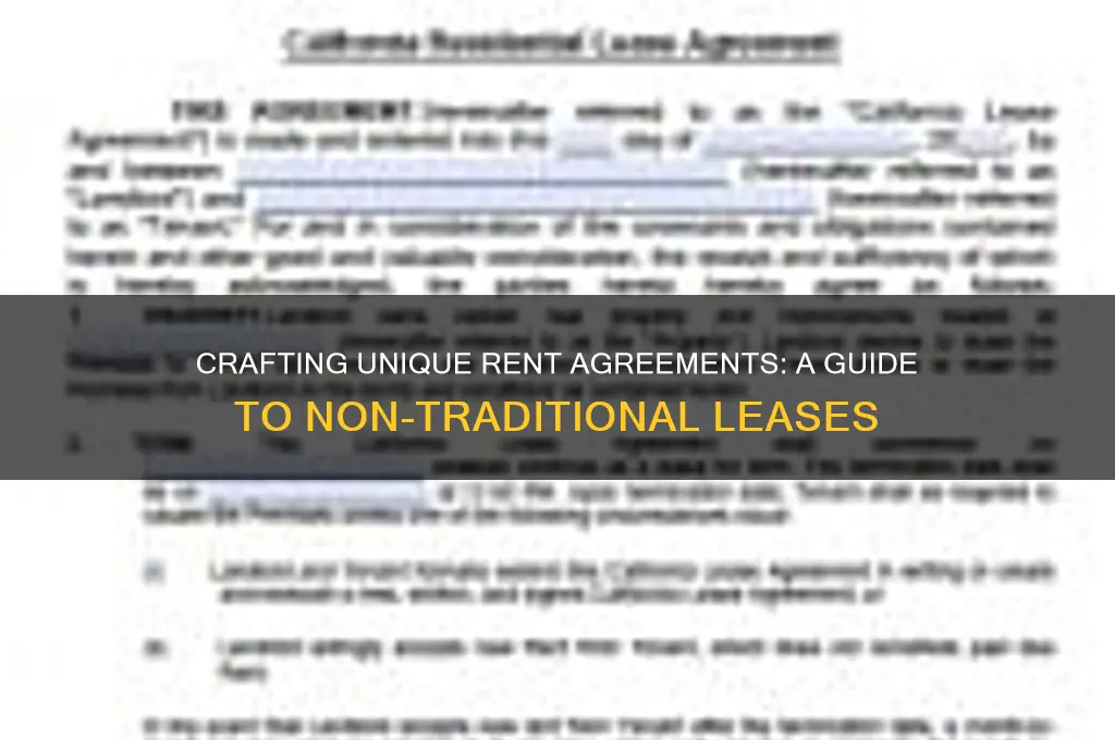 how to write a non traditional rent agreement