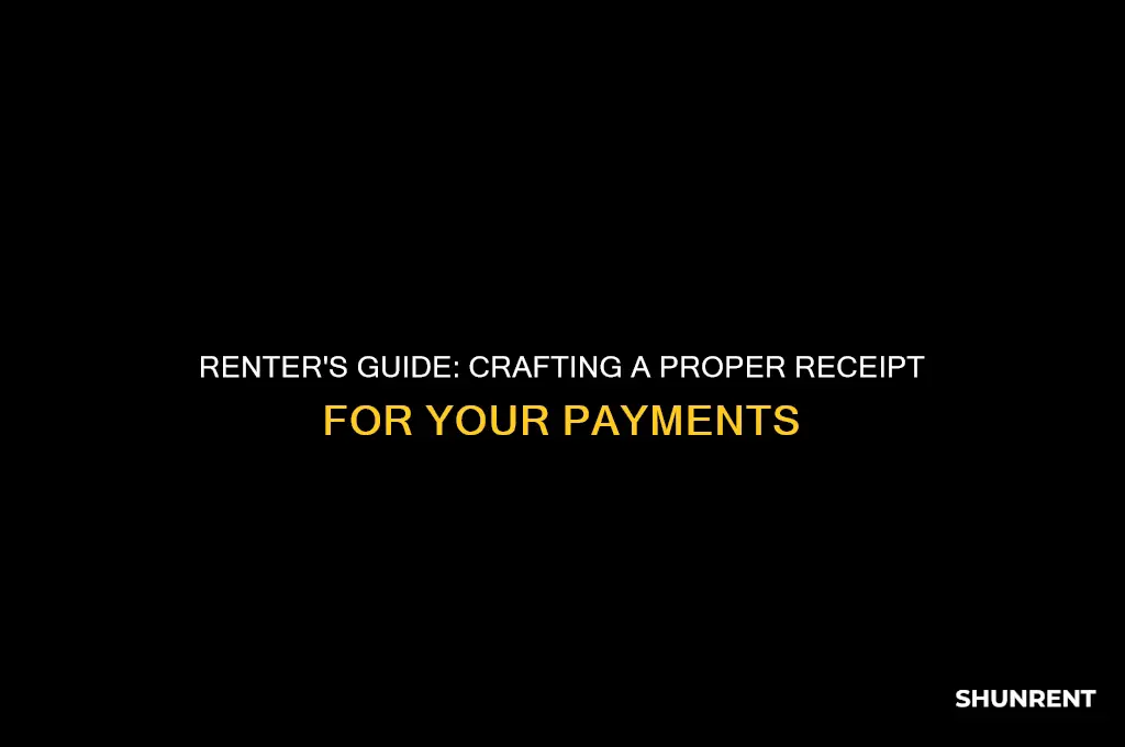how to write a receipt if your the renter