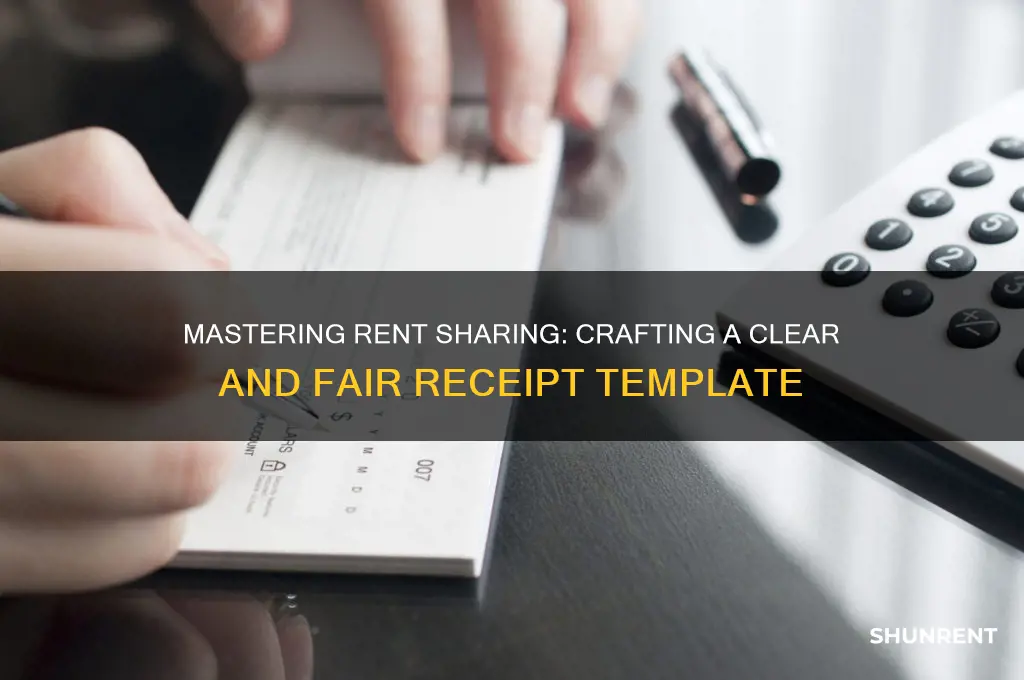 how to write a recipt if you are sharing rent