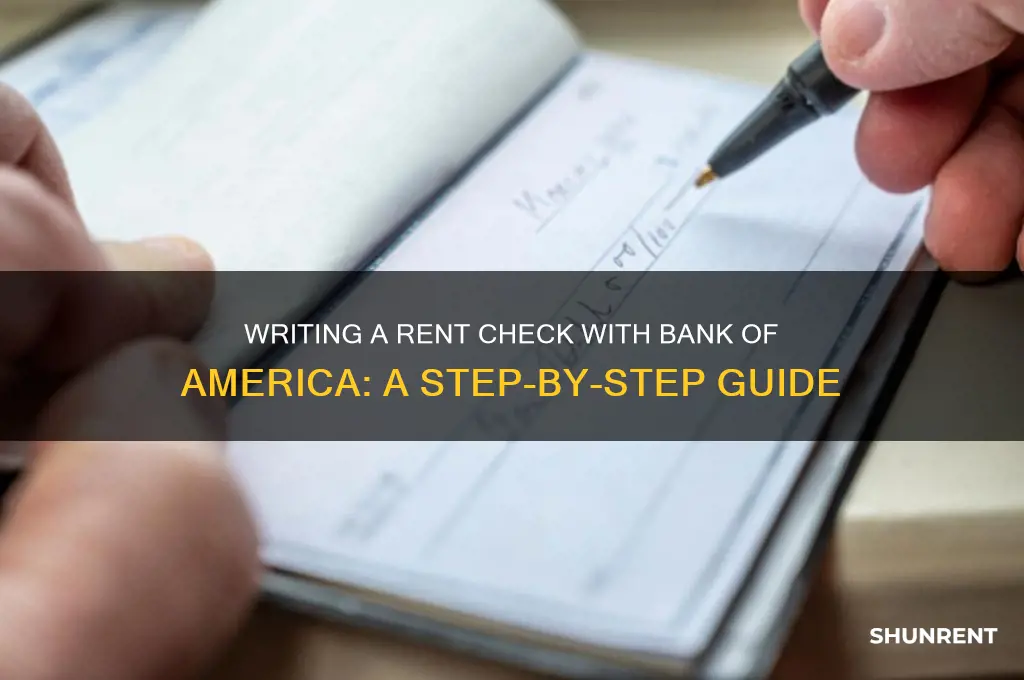 how to write a rent check bank of america