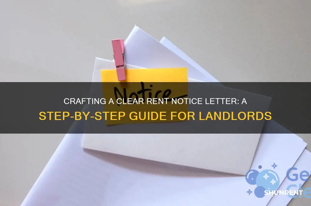 how to write a rent notice letter to tenant