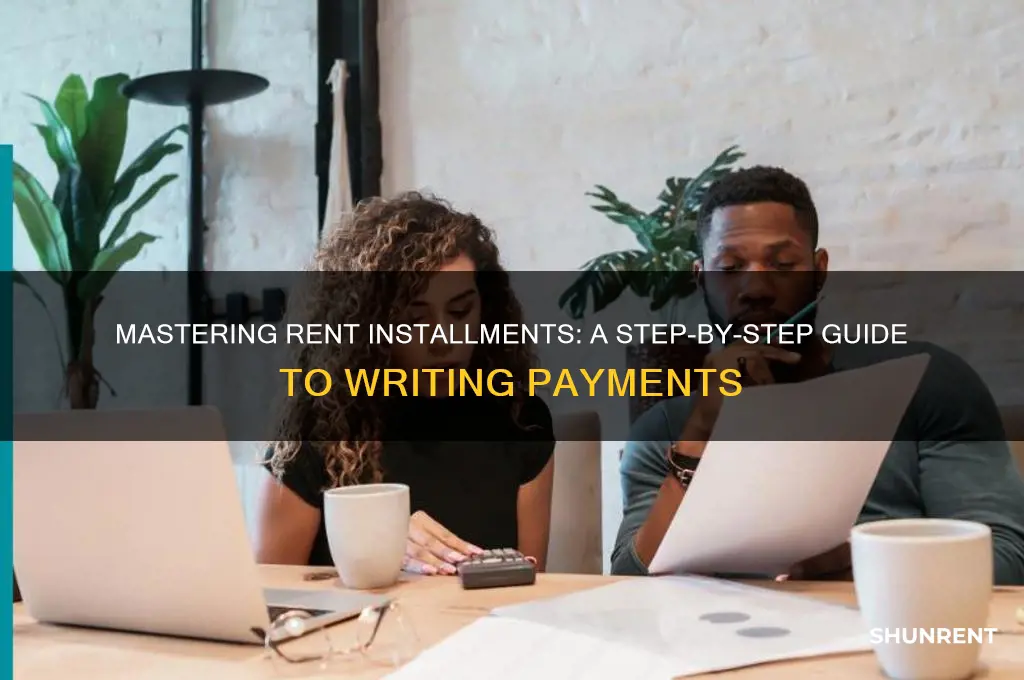 how to write a rent payment installment