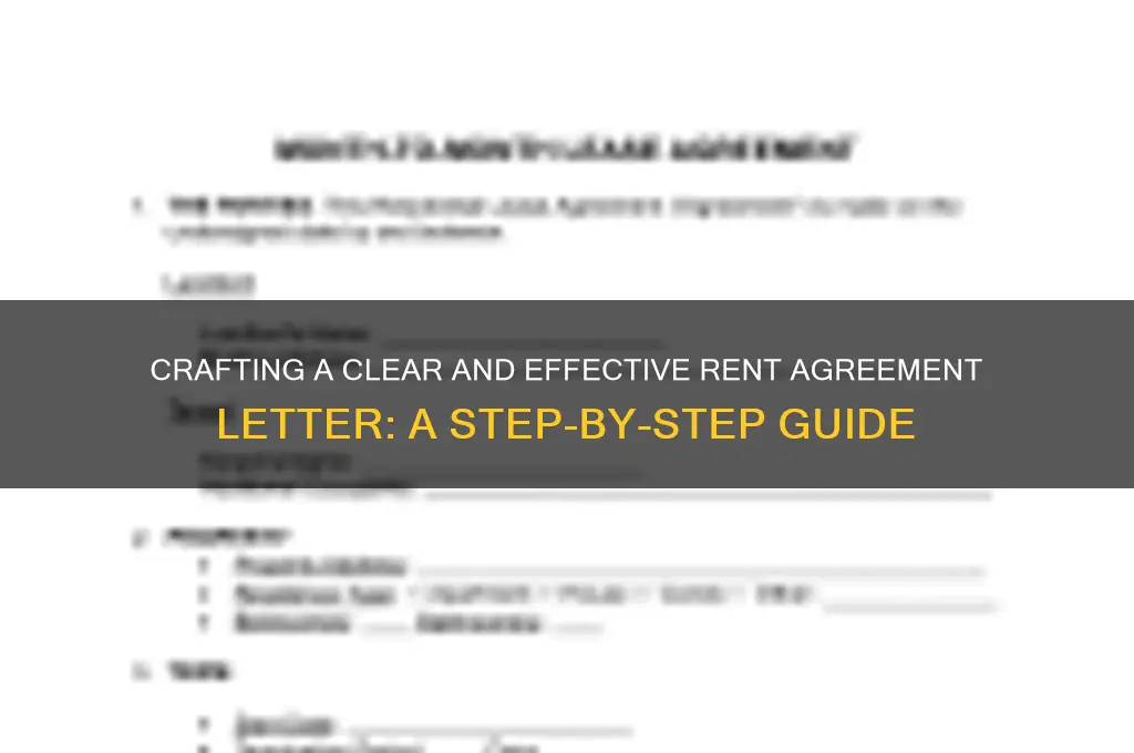 how to write an agreement letter for rent