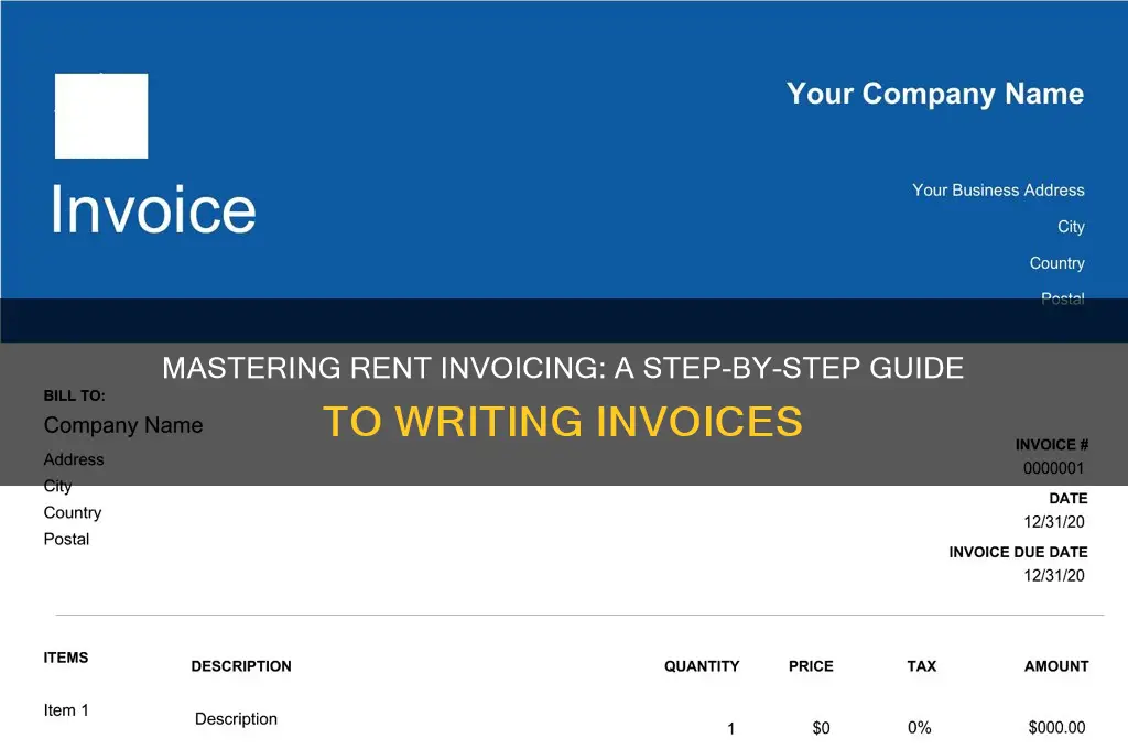 how to write an invoice for rent