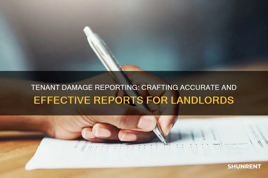 how to write damage report for tenant renting damage
