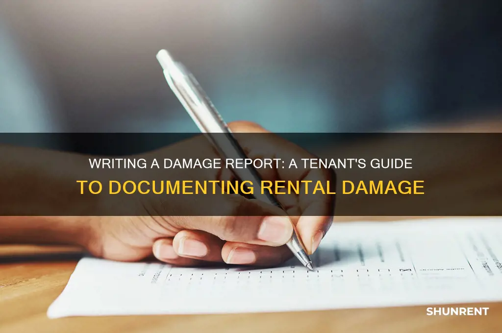 how to write damage report for tenat renting damage