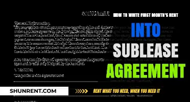 Writing Your First Month's Rent into a Sublease Agreement: A Guide