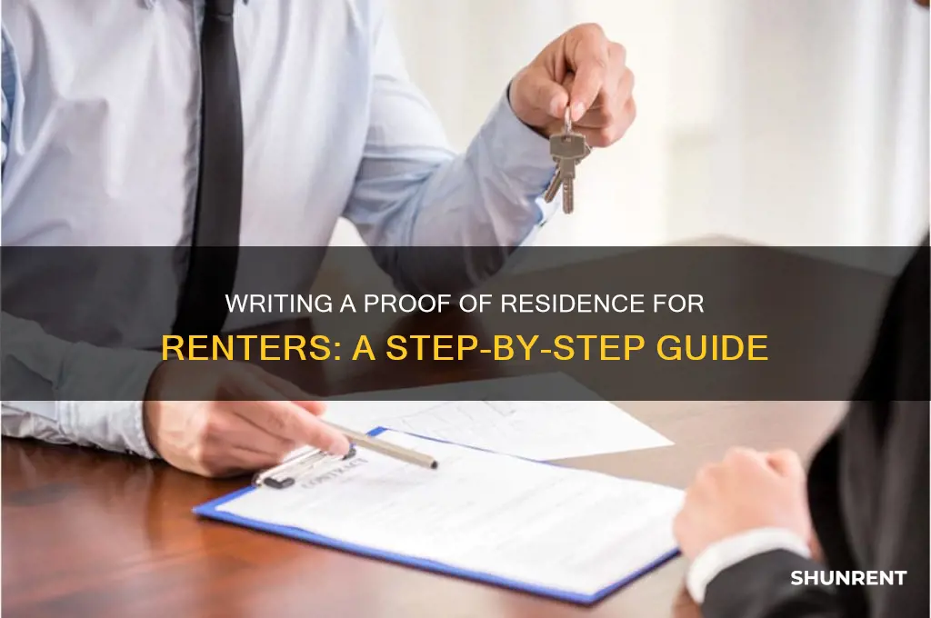 how to write proof of residence for renter