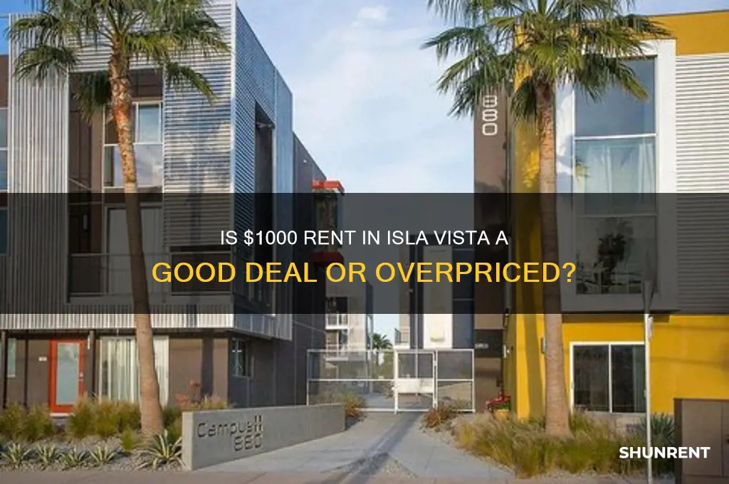 is 1000 dollars rent in isla vista bad