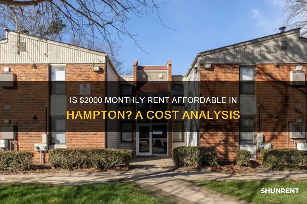 is 2000 per month rent too high for hampton