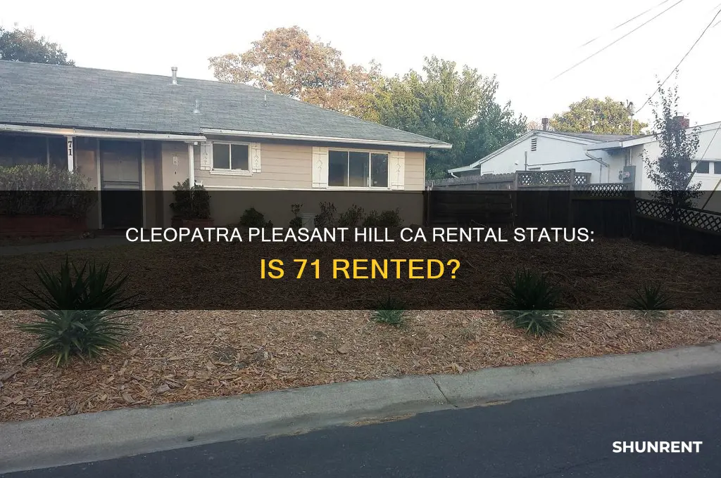 is 71 cleopatra pleasant hill ca rented