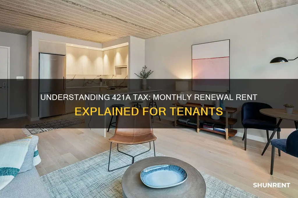 is a 421a tax per month renewal rent