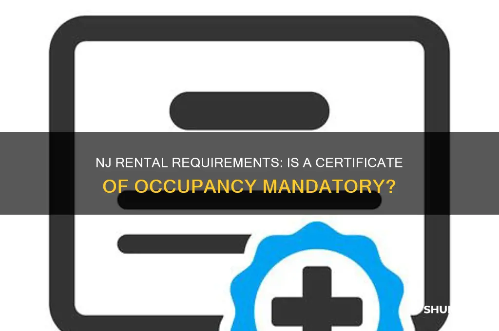 is a certificat of occupancy required in nj for renter