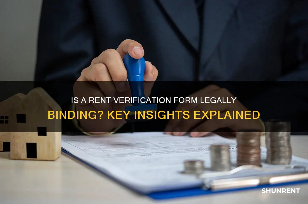 is a rent verification form a legal document