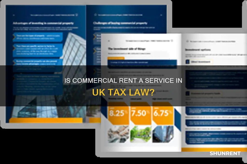 is commercial rent paid classed as a service in uk