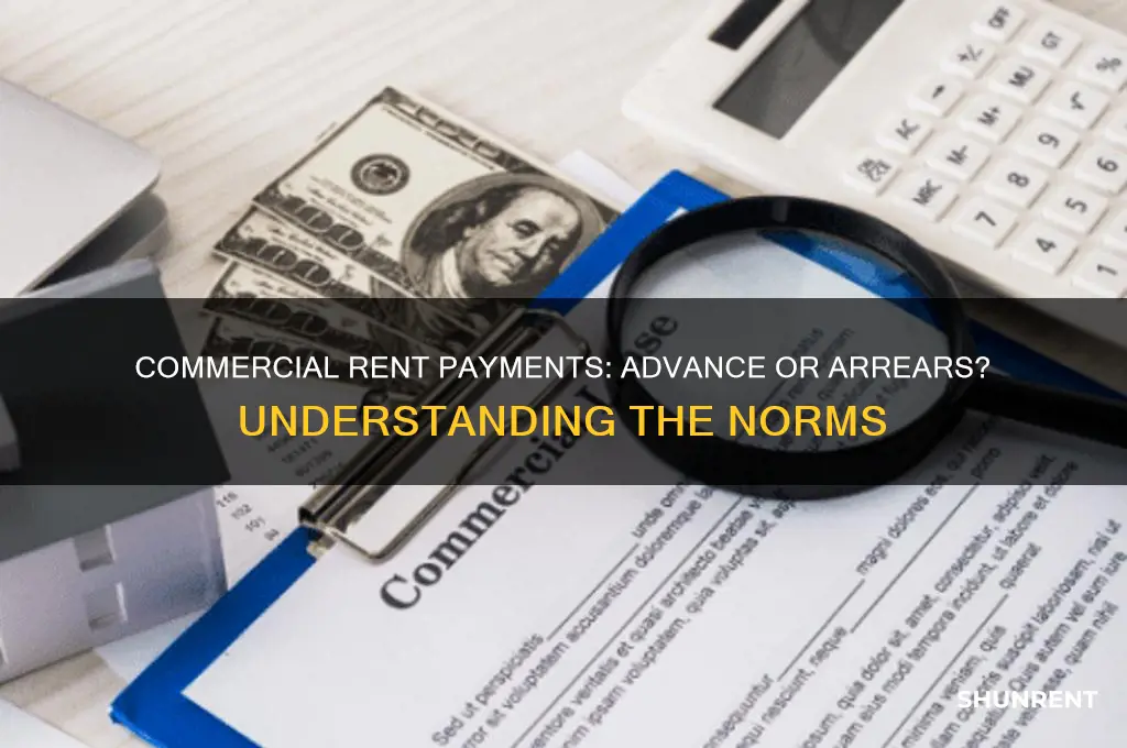 is commercial rent paid in advance or arrears