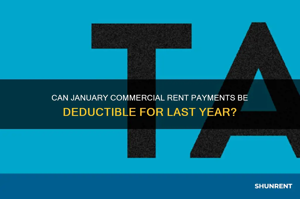is commercial rent paid in january for last year deductible